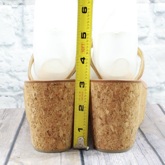 K. Jacoves Wedge Thong Heels Sandals Size 37 - Picture 8 of 10